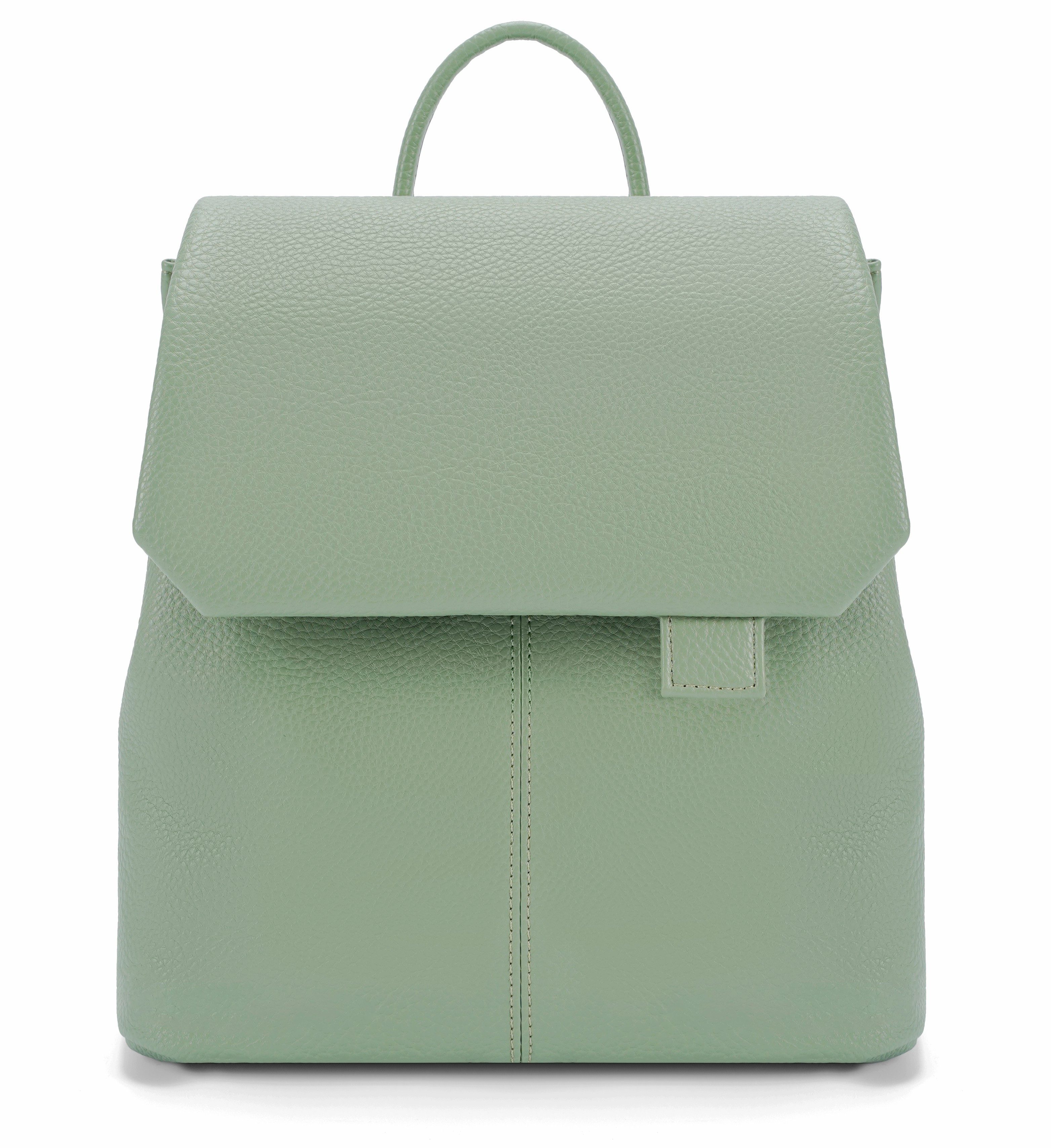 MIRROSI Tagesrucksack Damen auch als Crossbody Bag 2 in 1, Elegant (26x11x28cm - Kompakte Größe), aus hochwertigem Kunstleder, Wasserdicht, Rucksack, Daypack