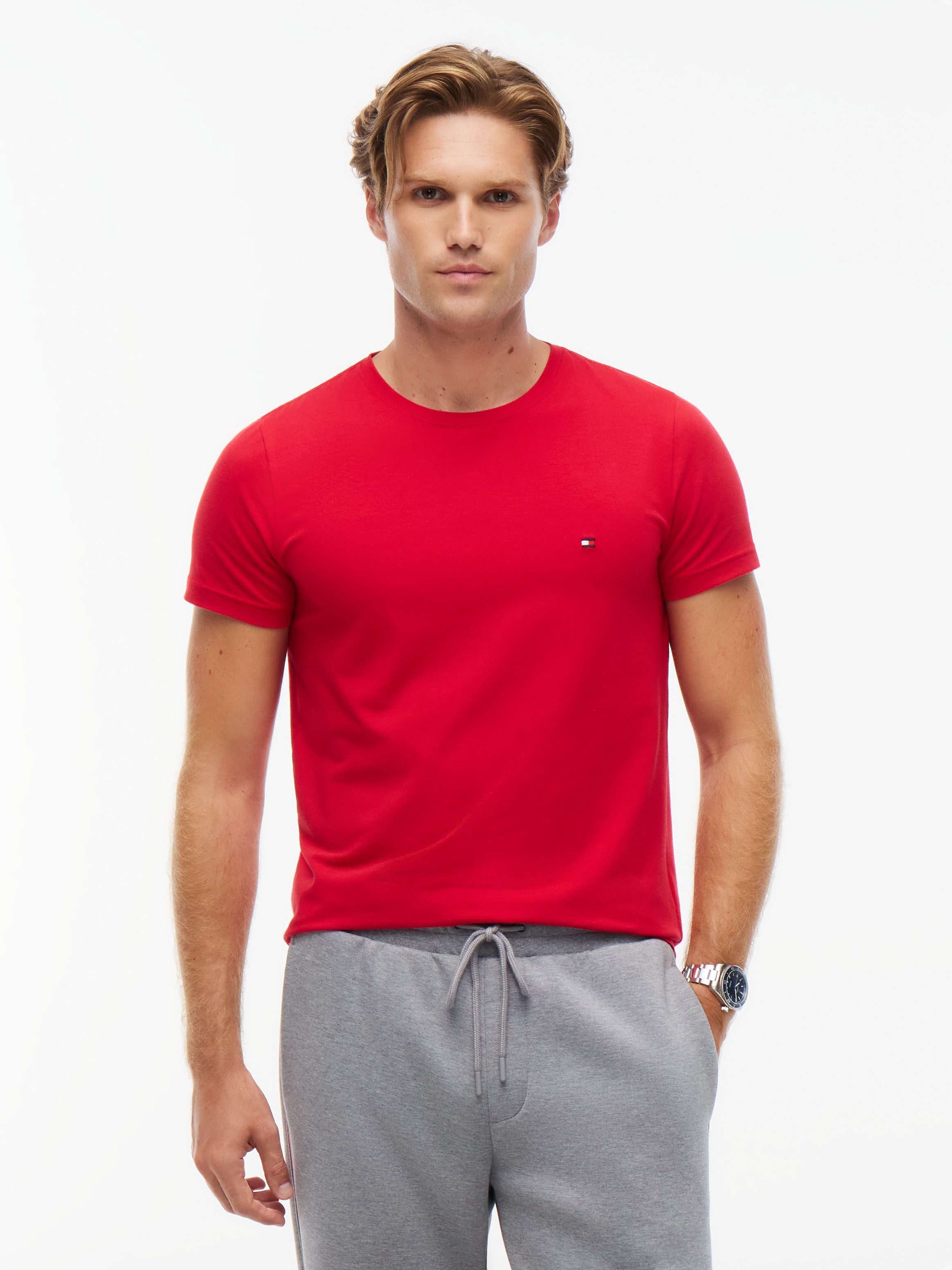 Tommy Hilfiger T-Shirt STRETCH SLIM FIT TEE mit Rundhalsausschnitt
