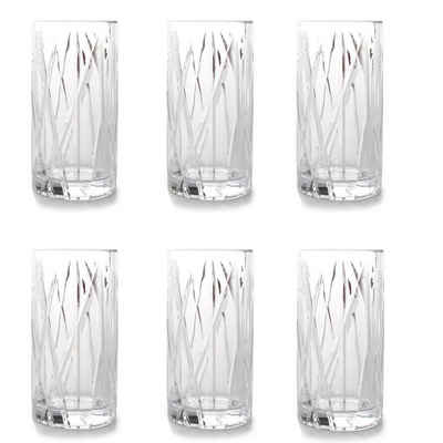 Asphald Glas 6er Set Longdrink Gläser Set 400ml Trinkglas Glas, Schönes Design