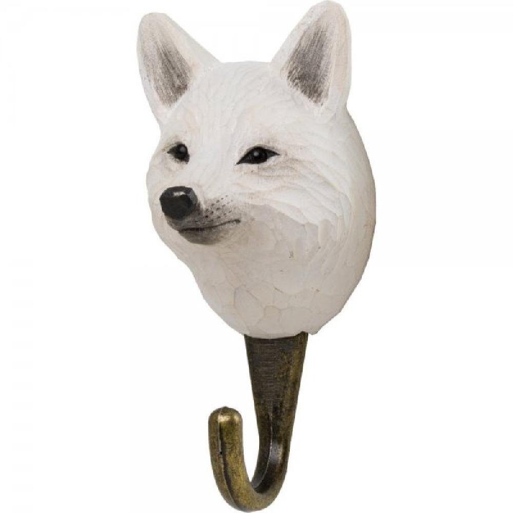 Wildlife Garden Garderobenhaken Hand-carved Hook Arctic Fox