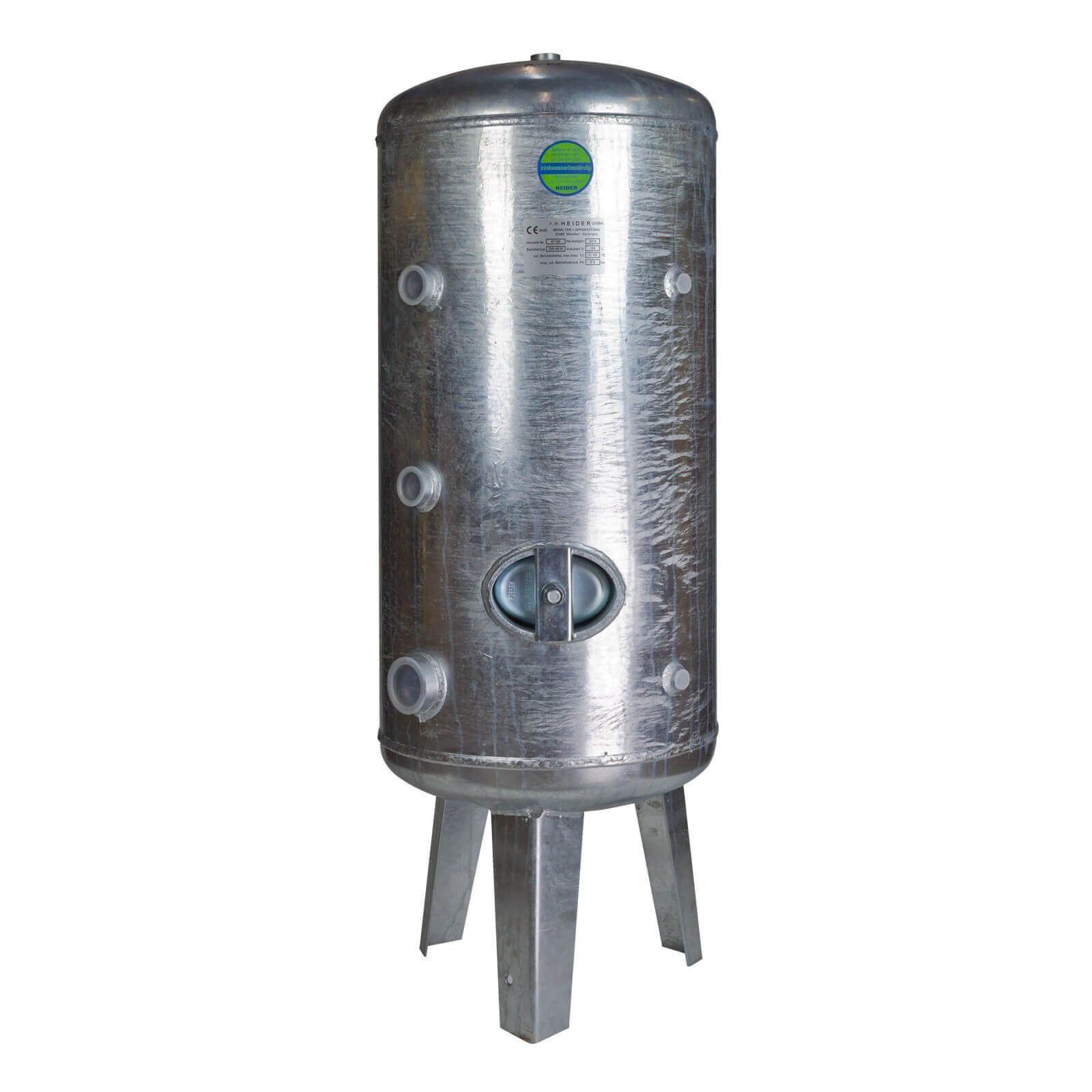 Heider Wasserkessel Heider Druckbehälter Wasser verzinkt Druckkessel 750L 6 bar für
