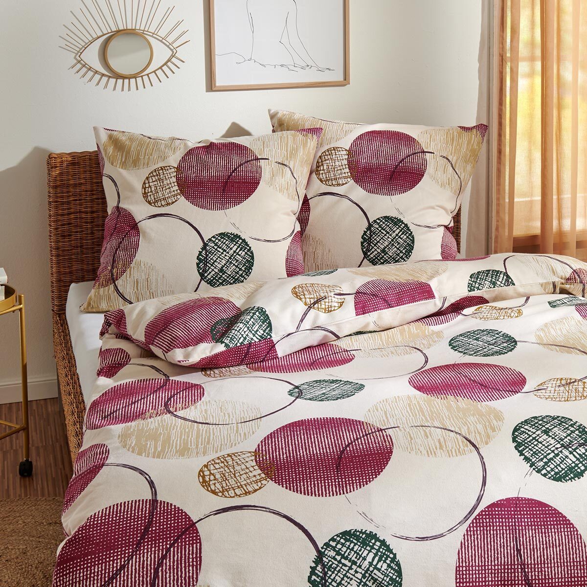 TRAUMSCHLAF Bettwäsche Kreise, Flanell, 3 teilig, hochwertige Flanell Quali günstig online kaufen