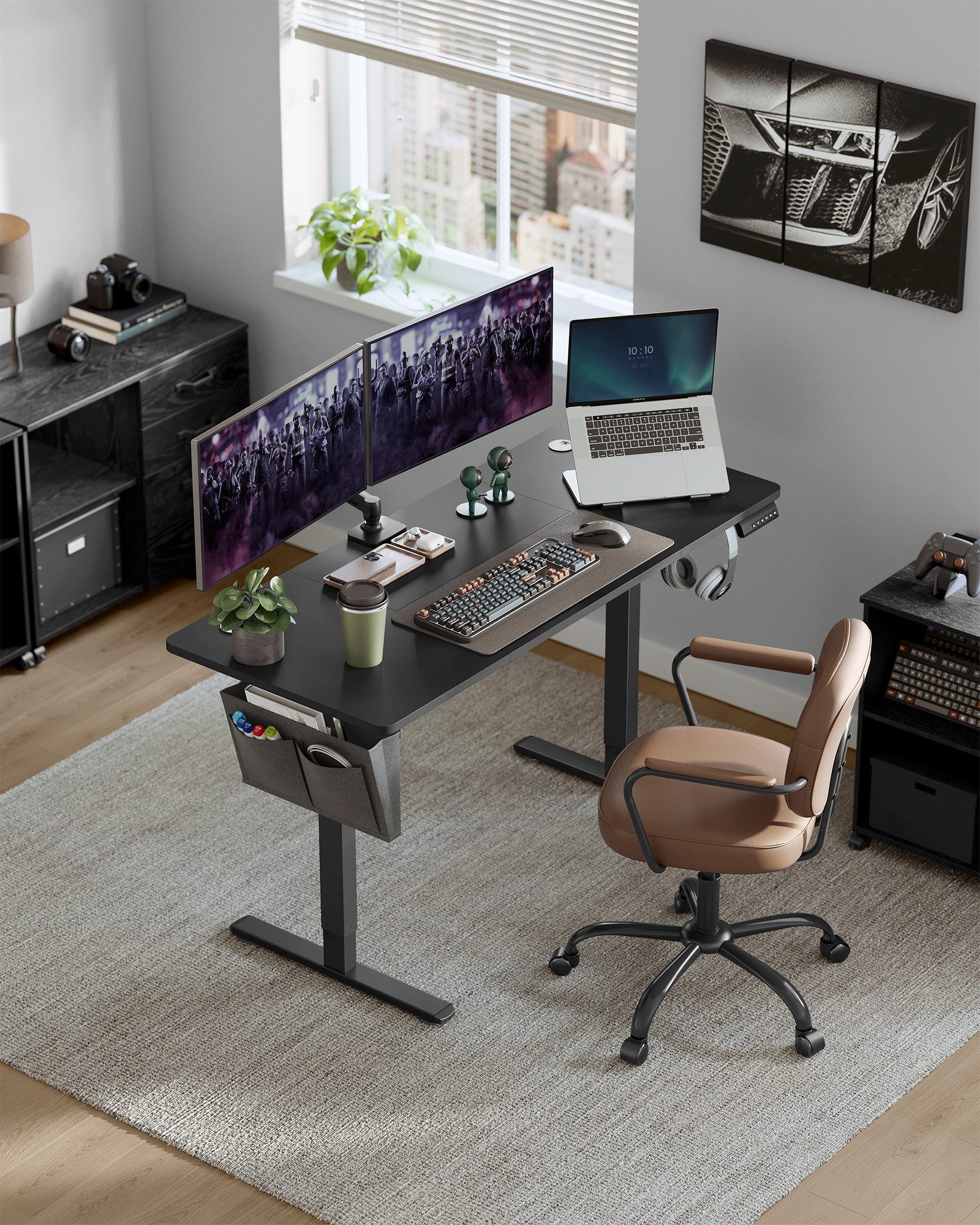 SONGMICS Schreibtisch Höhenverstellbarer elektrisch, 120/140/160/180 cm, günstig online kaufen