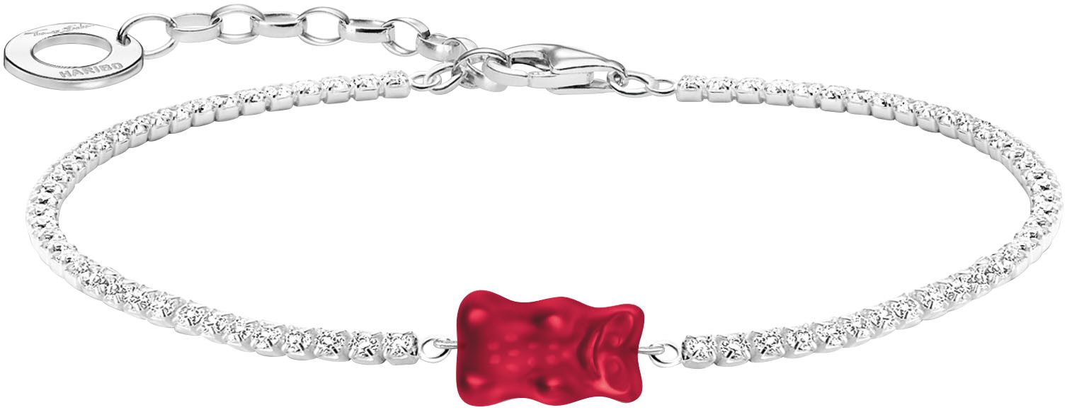 THOMAS SABO Armband THOMAS SABO x HARIBO: Tennisarmband mit Goldbär, mit Zirkonia (synth), Kristallglas