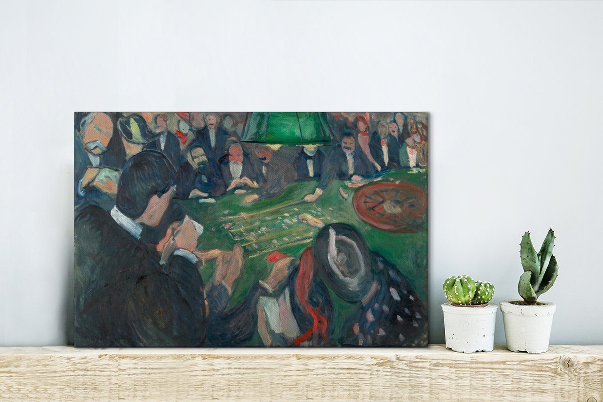 Carlo Aufhängefertig, Gemälde (1 Edvard Wandbild von Am in Leinwandbild Wanddeko, Leinwandbilder, Roulettetisch Munch, Monte - cm OneMillionCanvasses® 30x20 St),