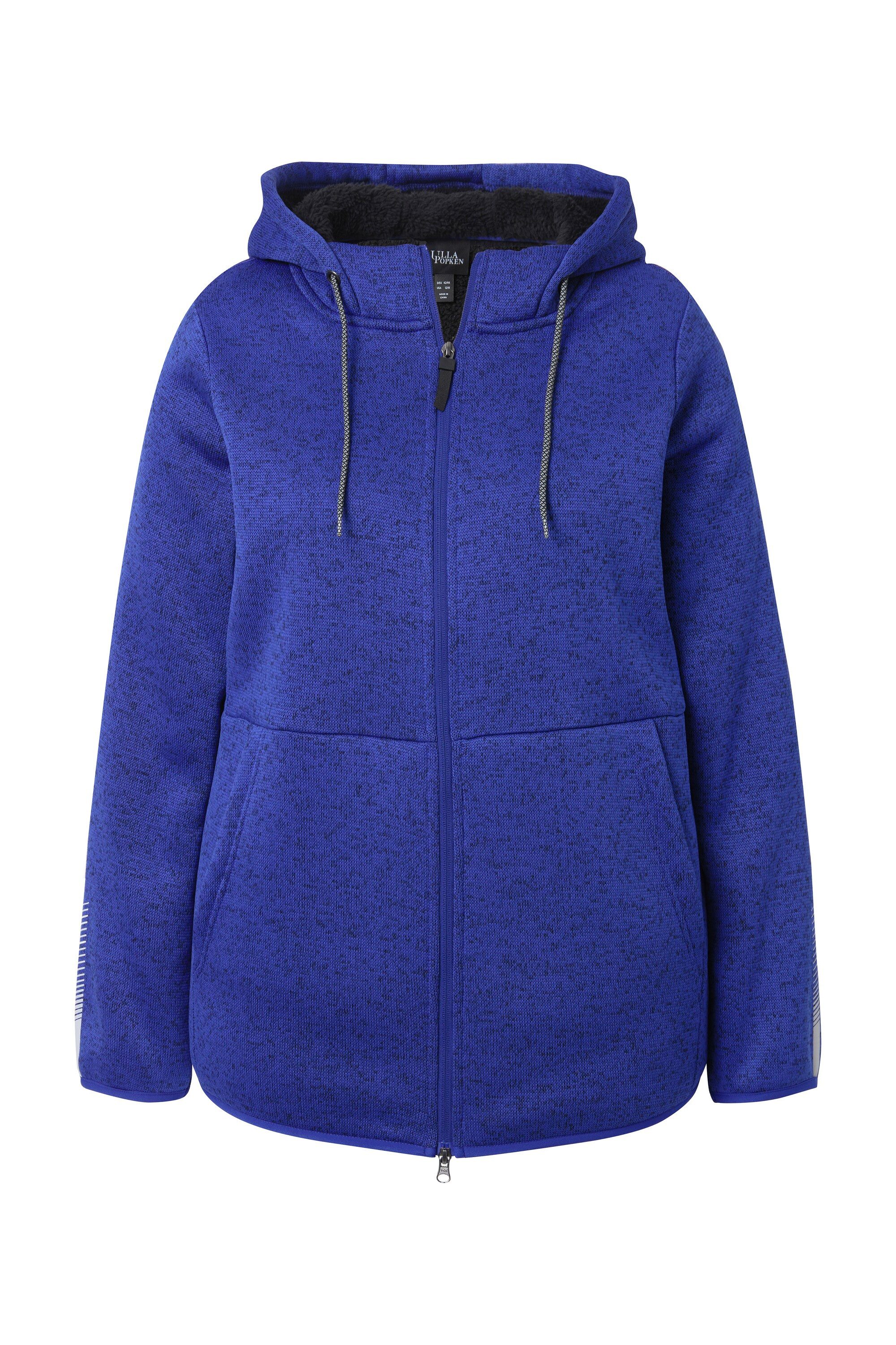 Ulla Popken Sweatjacke Strickfleece-Jacke Teddyfleece 2-Wege-Zipper günstig online kaufen