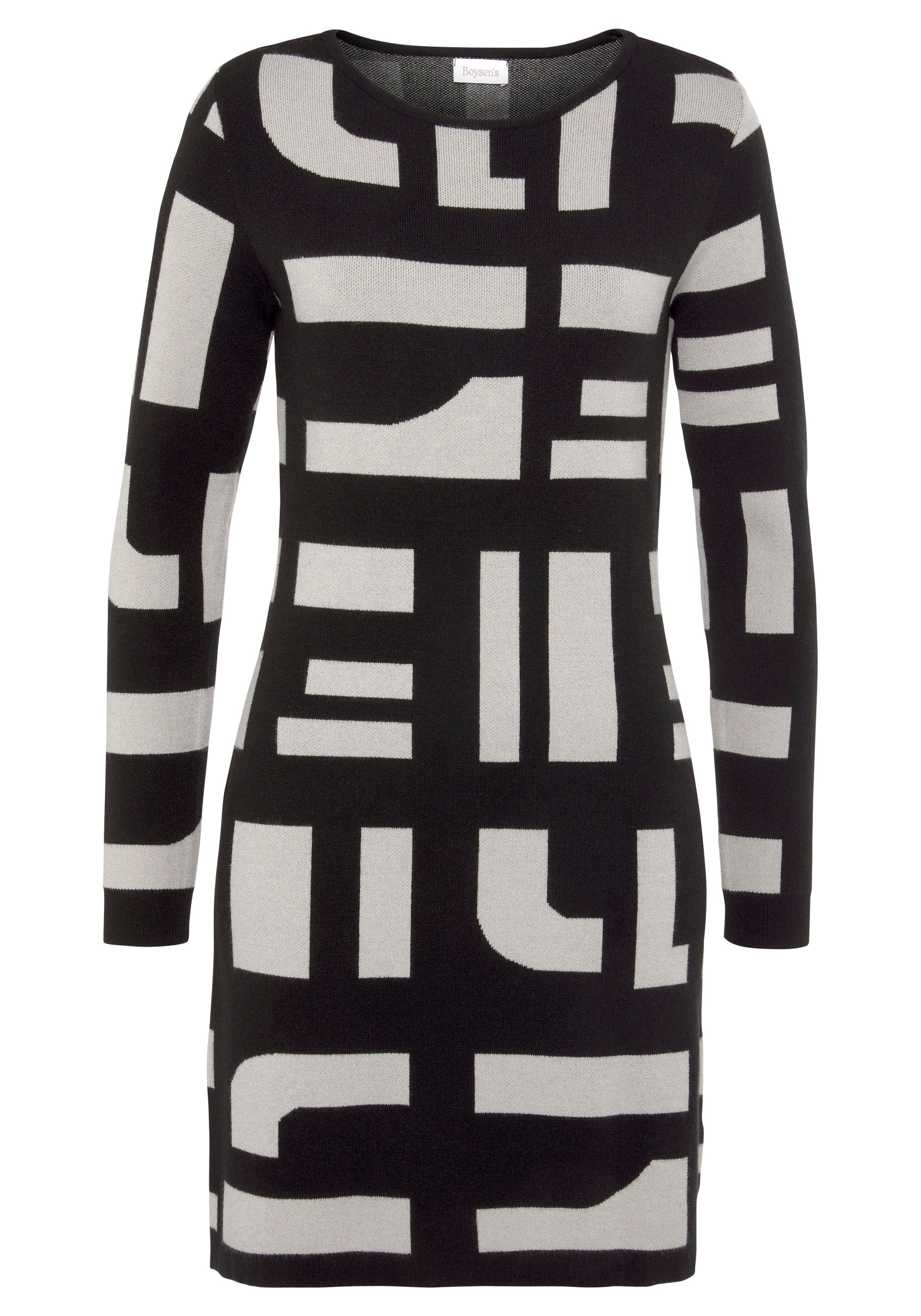 Boysen's Strickkleid aus modischem Jacquardstrick mit Rundhalsausschnitt. Reduzierter Preis € 48,99. Unverbindliche Preisempfehlung € 69,99, (€ 48,99 pro 1 Stk)