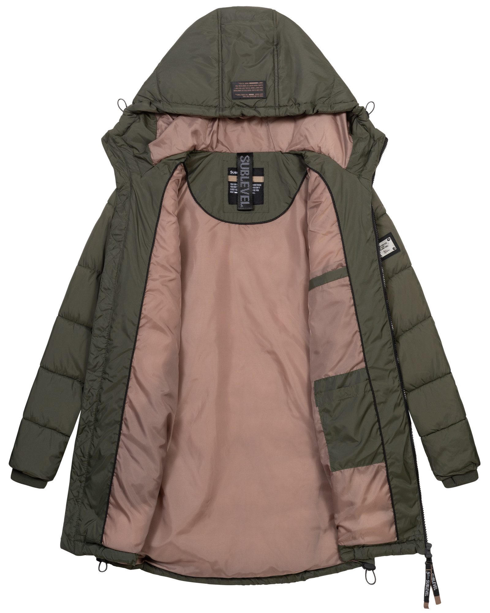SUBLEVEL Steppjacke Damen Winter Jacke Mantel Parka Steppjacke Steppmantel Wintermantel – Bild 4 von 4