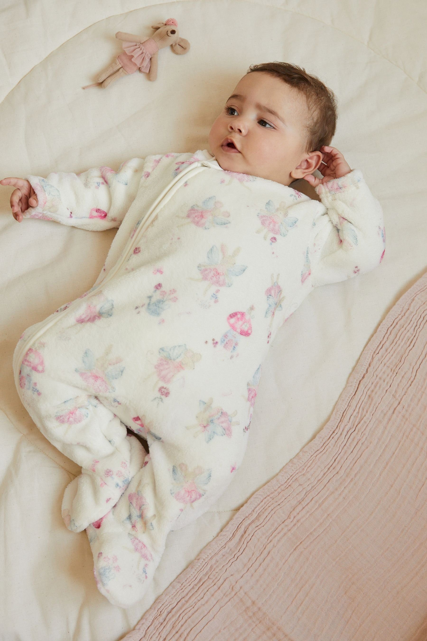 Next Schlafoverall Babyschlafanzug (1-tlg) aus Fleece White