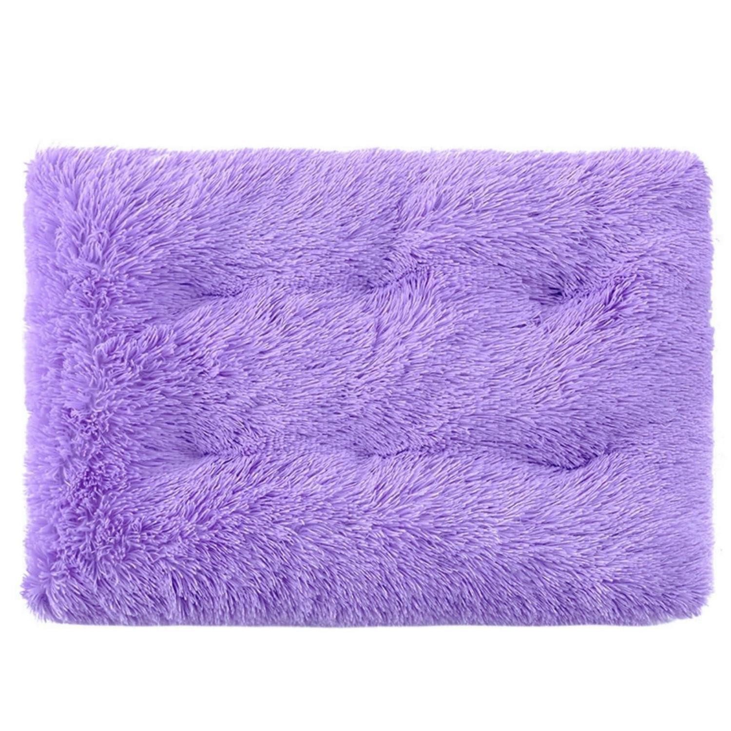 LuxusKollektion Tierbett Hundebett Rechteckig Flauschig Lila XS 45x30cm
