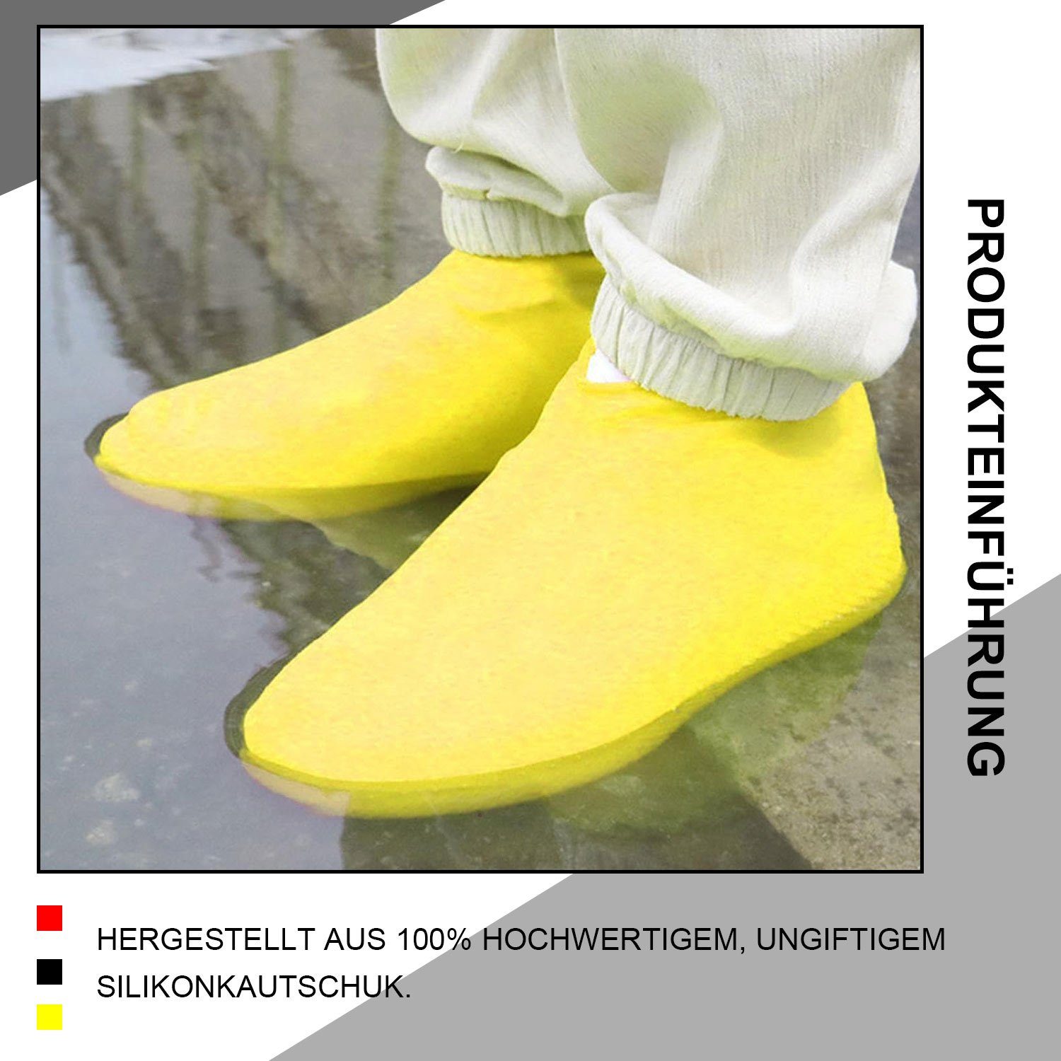 Schuhüberzieher Gelb MAGICSHE Silikon Wasserdichte Überschuhe Unisex