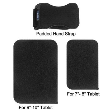 Fintie Handriemen-Halterung für Universal Tablet [Doppelständer] Abnehmbarer Tablet-Ständer, (gepolsterter Klett-Griff mit Klebepatch zur Befestigung von Schlaufe, für iPad/Samsung und alle 7-11" Tablets)