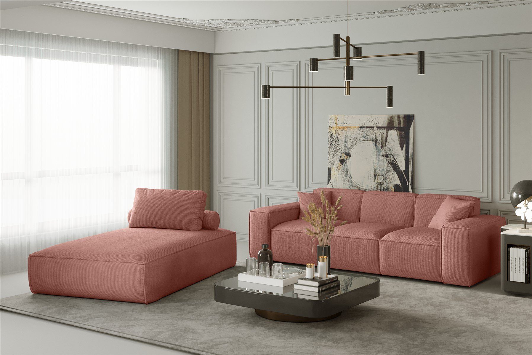 Fun Möbel Polstergarnitur Sofa-Set 2-teilig Chaiselongue günstig online kaufen