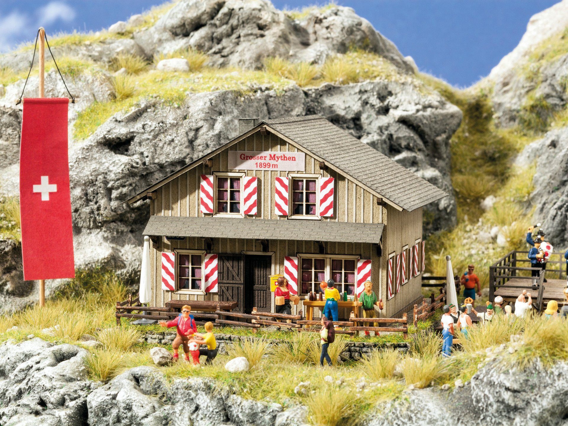 Modelleisenbahn-Gebäude Bergrestaurant „Grosser Mythen“, Modellbau Gebäude
