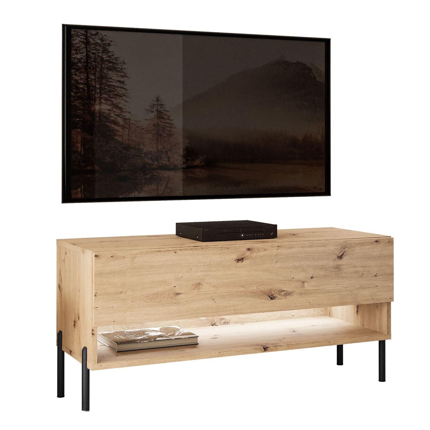 Lookway Lowboard CALANTE LOFT 90 cm RTV Schrank auf Beinen und LED-Beleuchtung