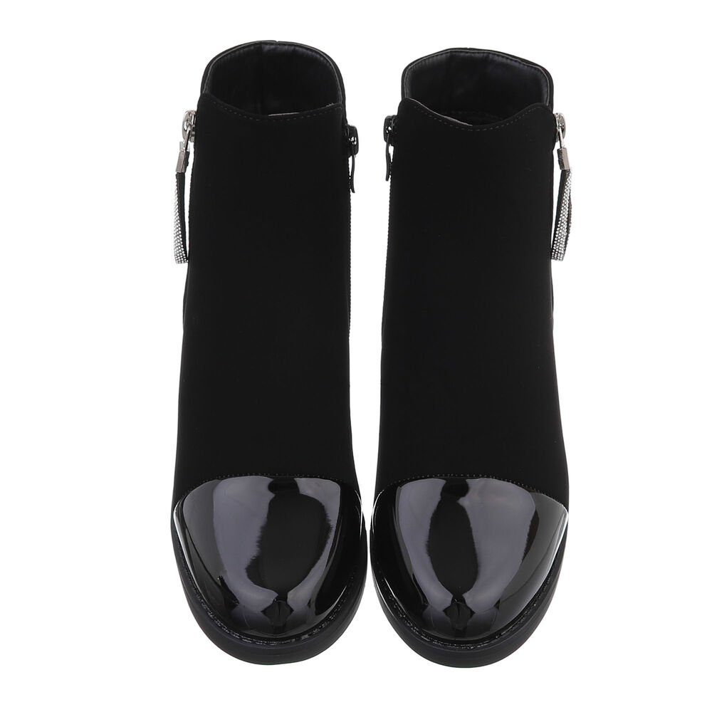 Ital-Design Damen Elegant Stiefel (84633705) Blockabsatz Flache Stiefel in Schwarz – Bild 4 von 4