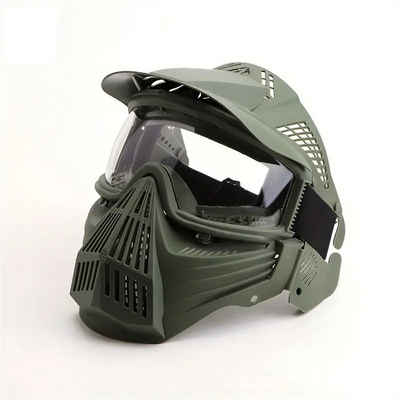 RefinedFlare Kopfprotektor Taktische Paintball-Maske mit Schutzbrille (Gaming und Outdoor-Sportarten), schlagfester Vollgesichtsschutz für Airsoft, Jagd