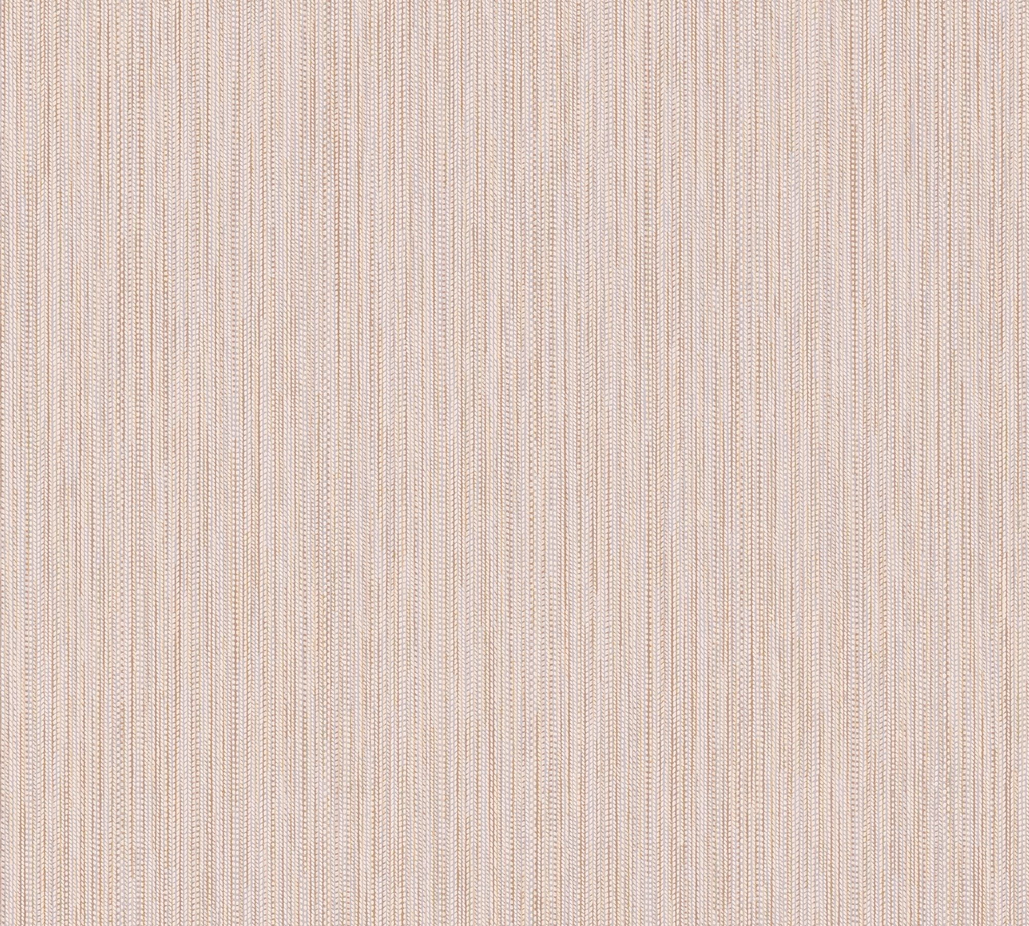 Tapete mit Weiß Création Streifen, (1 Attractive Vliestapete strukturiert, A.S. Hellgrau strukturiert St), 2 Rosa,Grau,Braun glänzend, leicht Streifentapete