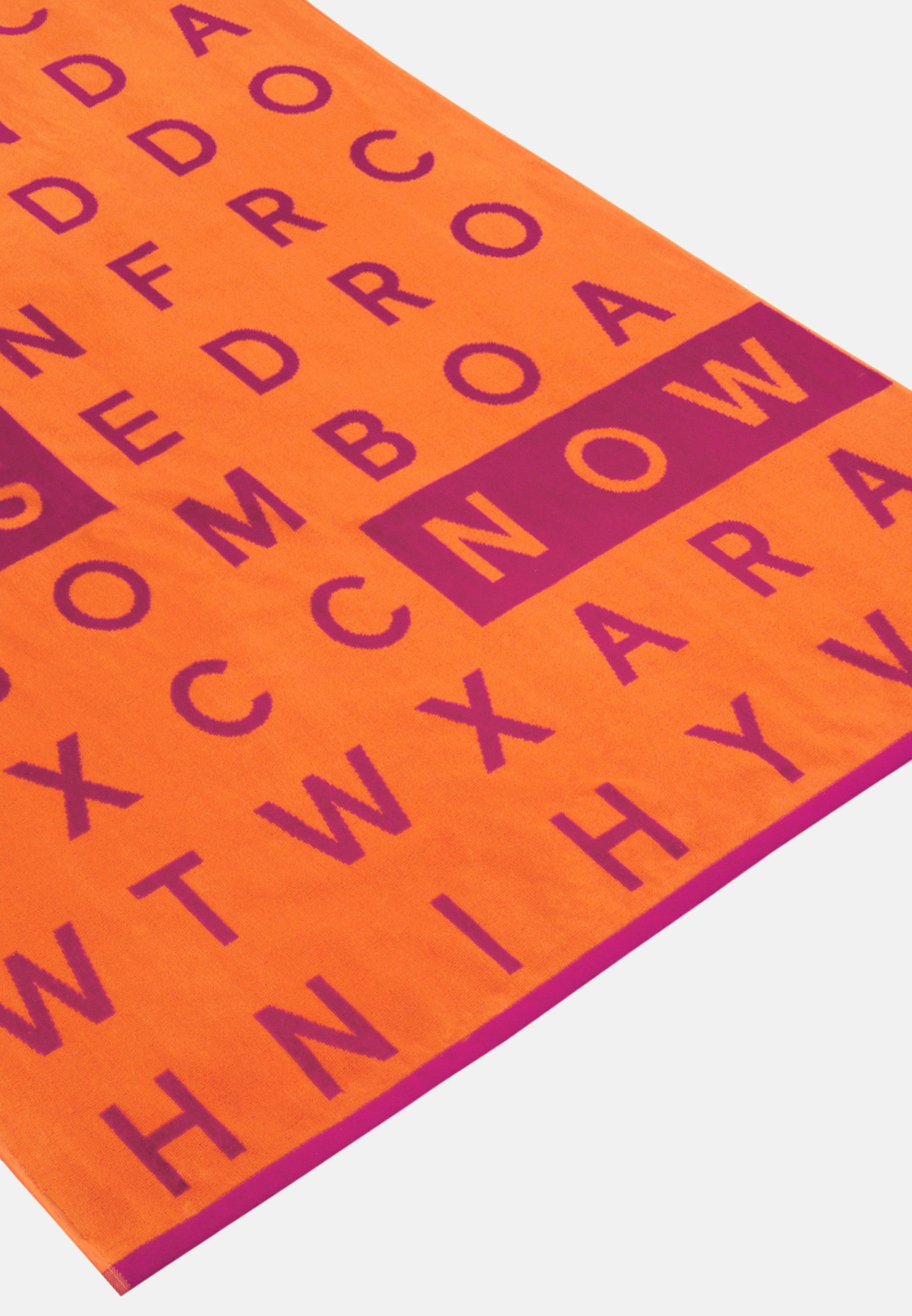 Vossen Strandtuch Crossword, Baumwolle (1-St), Strandtuch (100 X 180cm) - Baumwolle - Farbenfrohen Design Orange