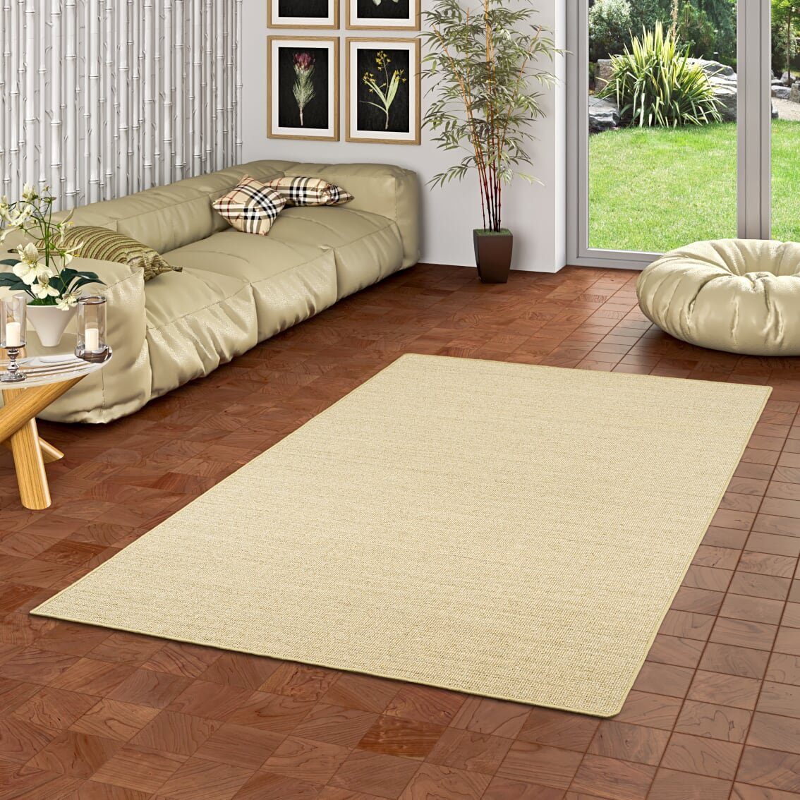 Snapstyle Sisalteppich Sisal Natur Teppich Klassisch, Eckig, Höhe: 6 mm