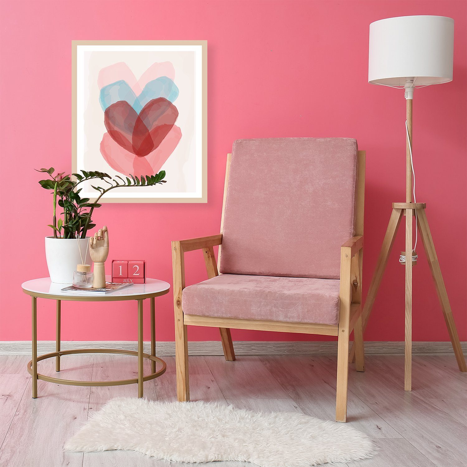 queence Bild mit Rahmen Valentinstag, Liebe, Hochzeit, Wanddekoration, Ehe, Partner, Herzen (1 St), mit rückseitiger Wandaufhängung