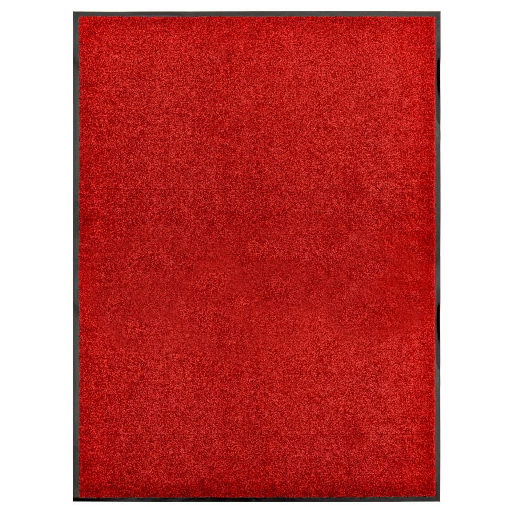 vidaXL Fußmatte Fußmatte Waschbar Rot 90x120 cm, Rechteckig, Höhe: 0.9 mm
