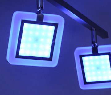 Paul Neuhaus Smarte LED-Leuchte LED Deckenleuchte Strahlerleiste RGB+W, Smart Home, RGB-Farbwechsel, Dimmfunktion, Memoryfunktion, mit Leuchtmittel, Spots dimmbar per Fernbedienung, Works with Alexa