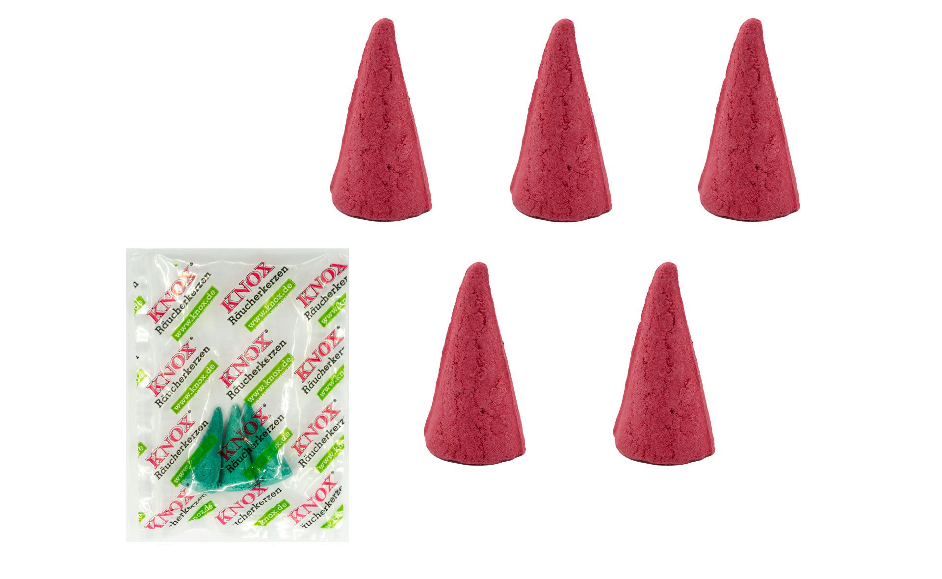KNOX Duftkerze Räucherkerzen - XXL Riesen 5er Set - Sandel - Inkl. 3x Meeresbrise, Ideal für festliche Anlässe - brennt 30-40 Minuten - Made in Germany