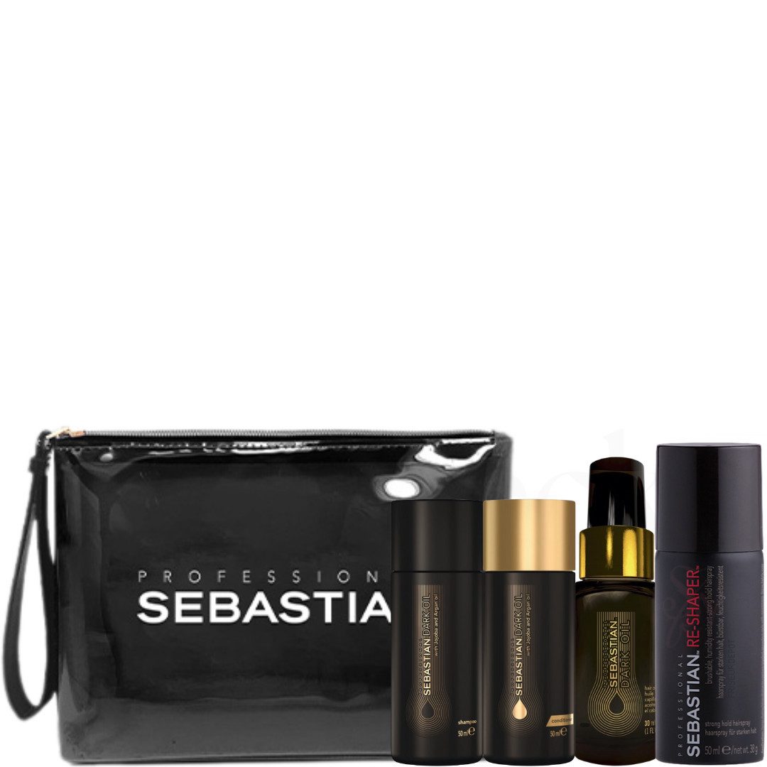 Sebastian Professional Haarpflege-Set Dark Oil Travel Set + Tasche, 5-tlg.