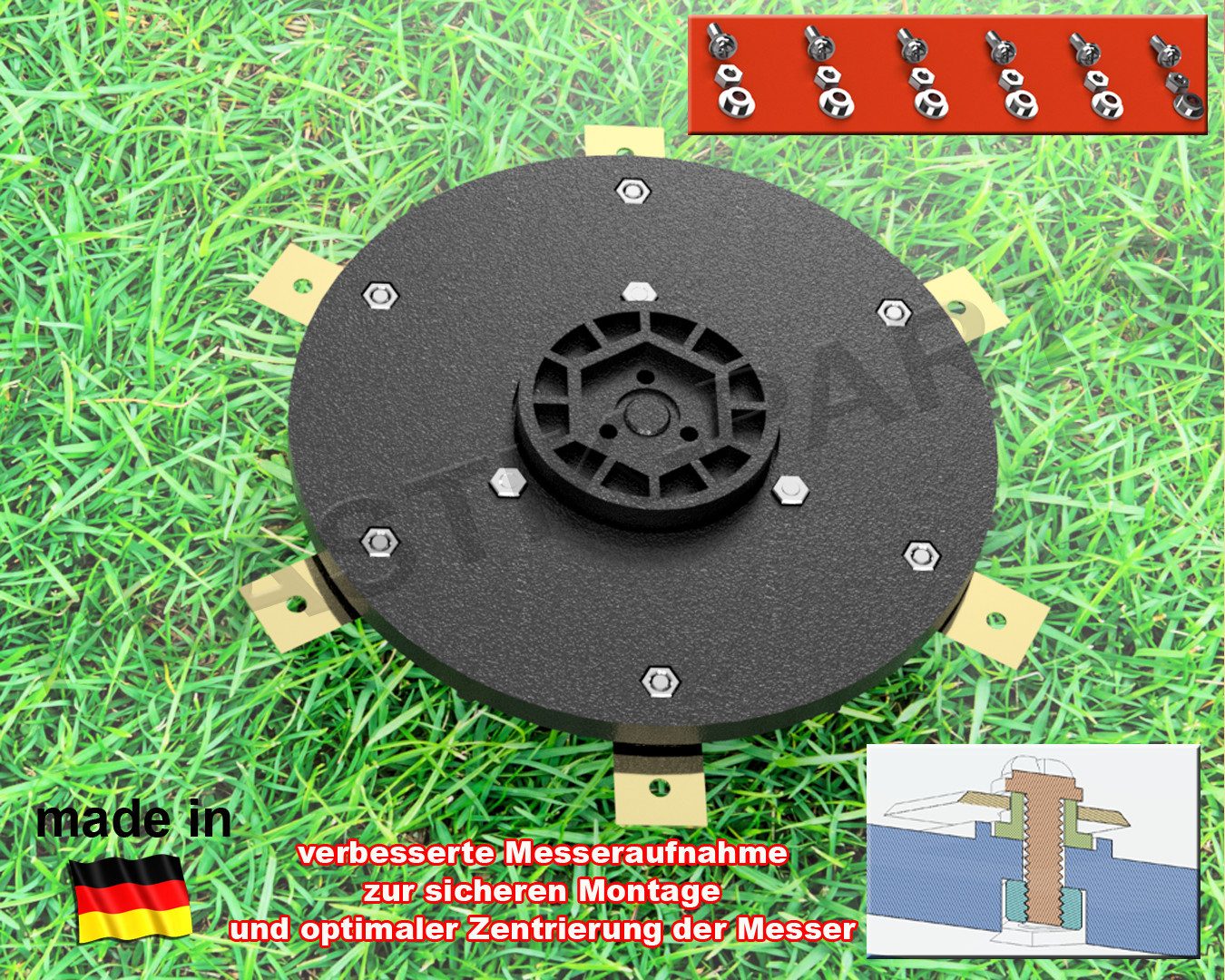 Plastik Parts Mährobotermesser Messerscheibe 6 Klingen LawnMaster VBRM16 VBRM18AMIDR VBRM18AMID4R