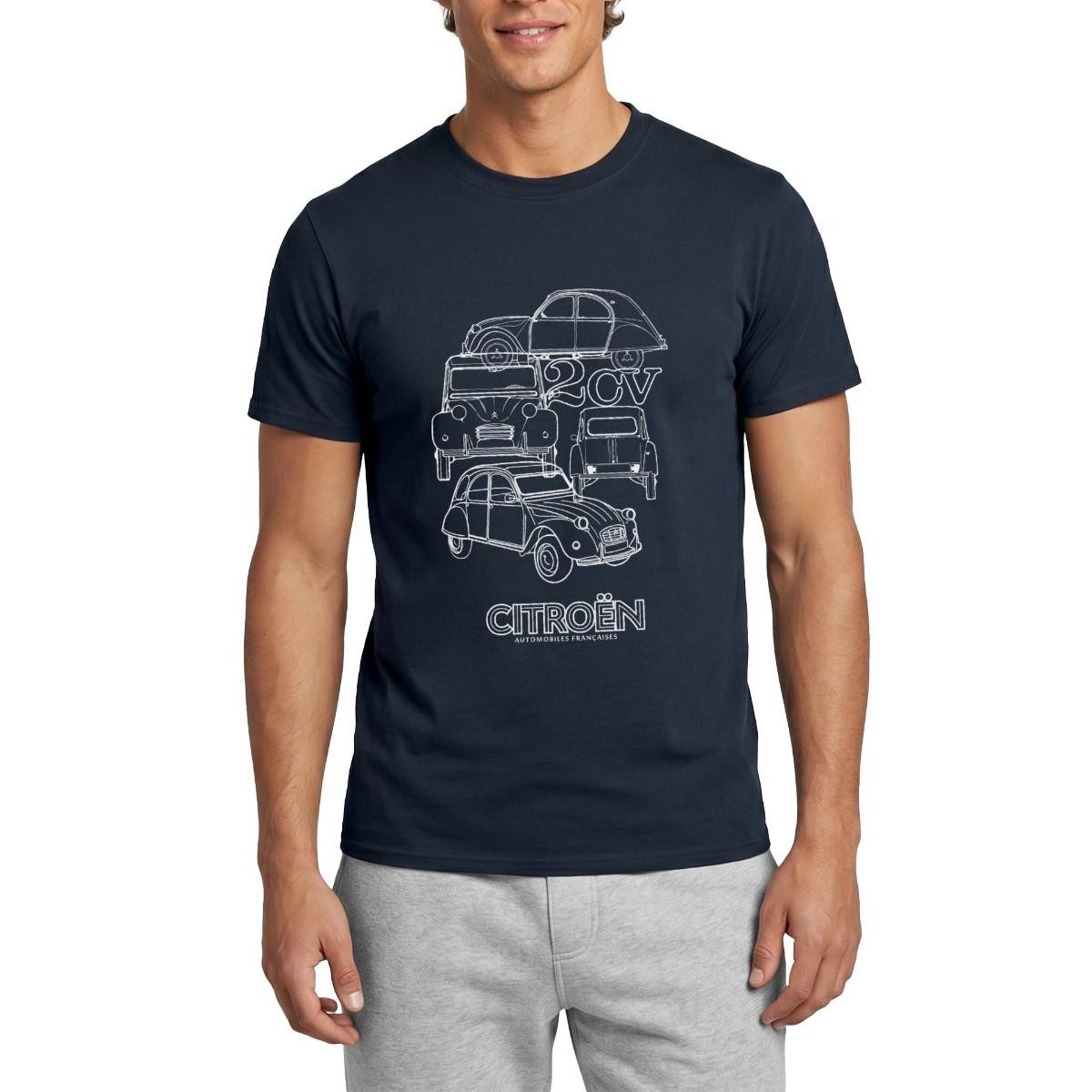 T-Shirt Citroën 2CV Ente Skizze Männer T-Shirt