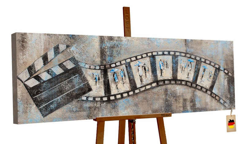YS-Art Gemälde Filmstreifen, Film, Kino auf Leinwand Bild Handgemalt Film Menschen
