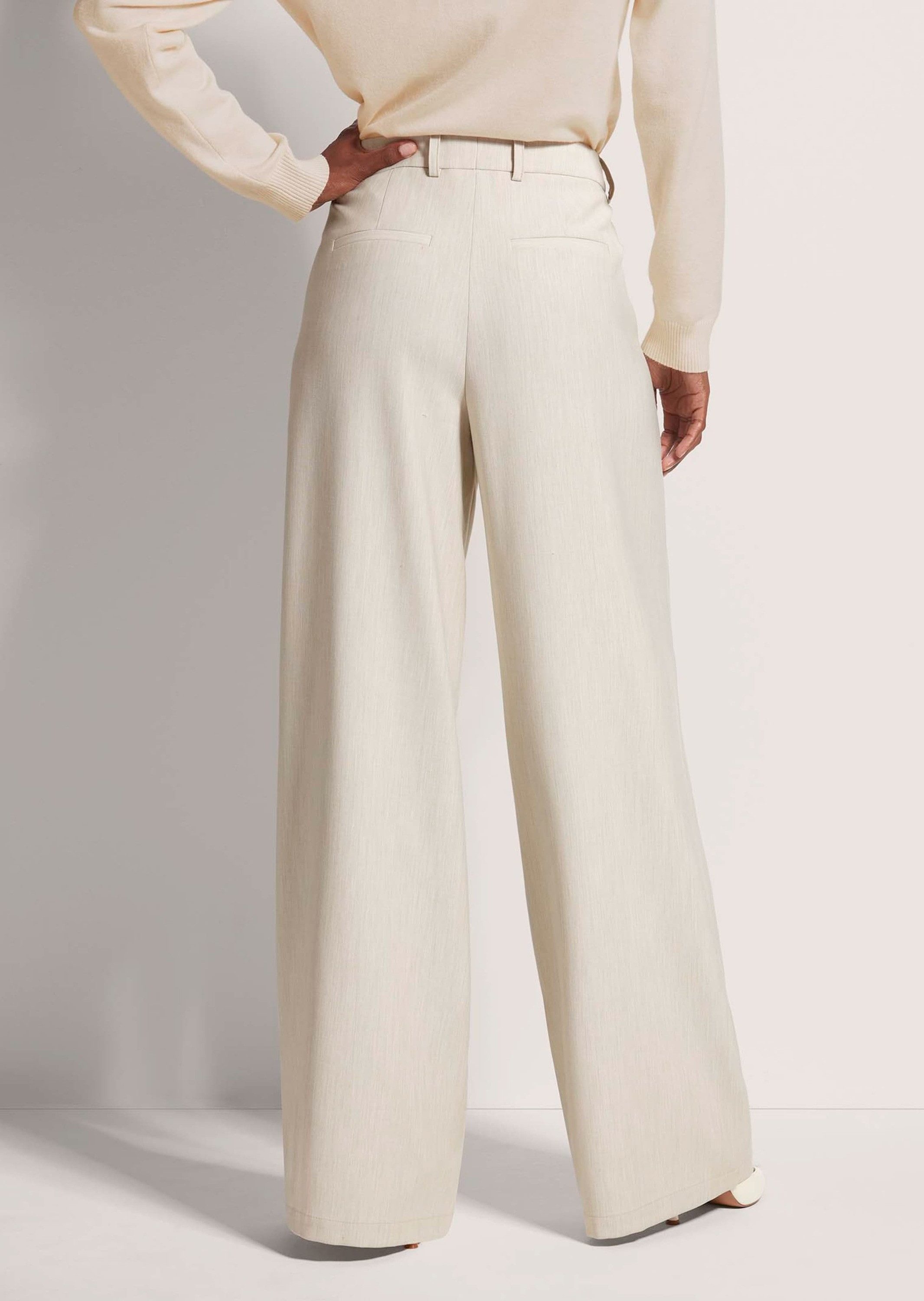 MADELEINE Bügelfaltenhose Elegante Stretchhose mit Bügelfalten Viskosehose mit Formbund, Eingriffstaschen und Knöchellänge