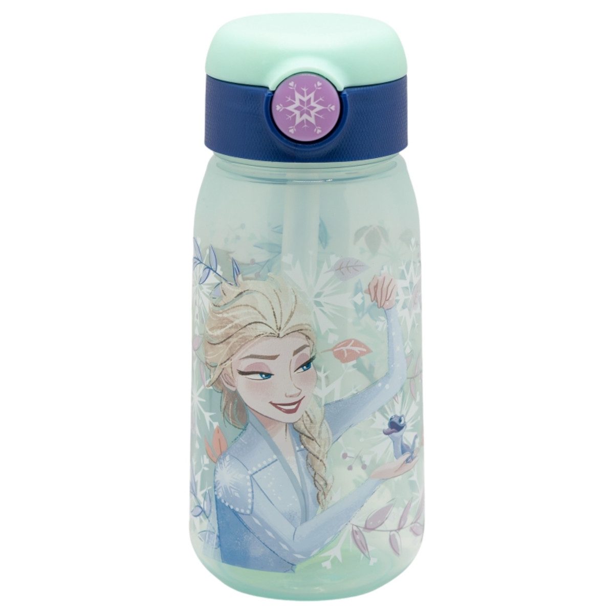 Trinkflasche Frozen 510ml – Snowy Tale – Kinderflasche mit Trinkhalm