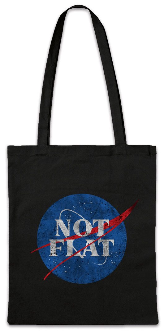 Beuteltasche Not Flat Space Logo Stofftasche Flache Earth Erde Scheibe Society