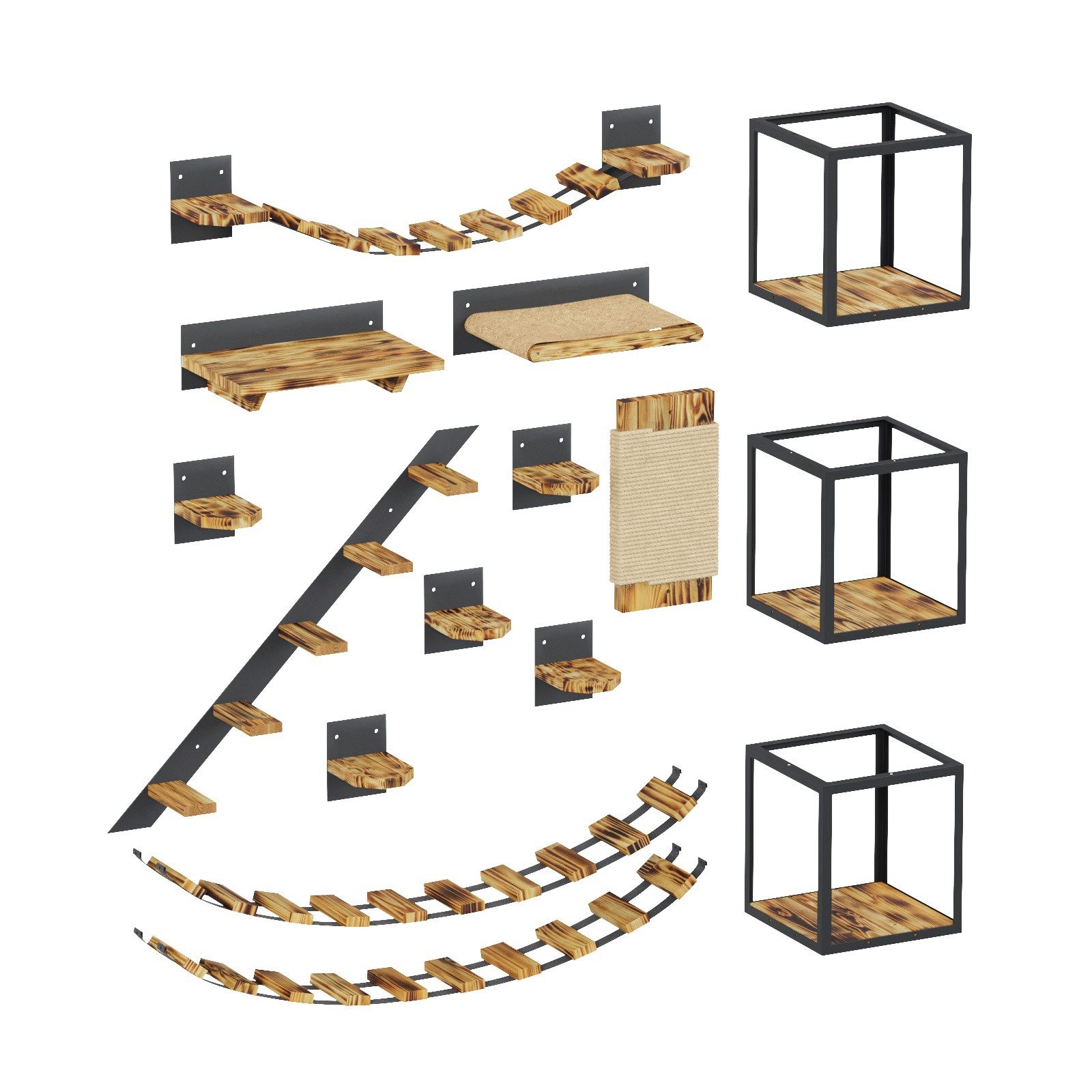 QLS Katzen-Kletterwand LOFT Wand- & Deckenmontage, Set Aus Metall pulverbes günstig online kaufen