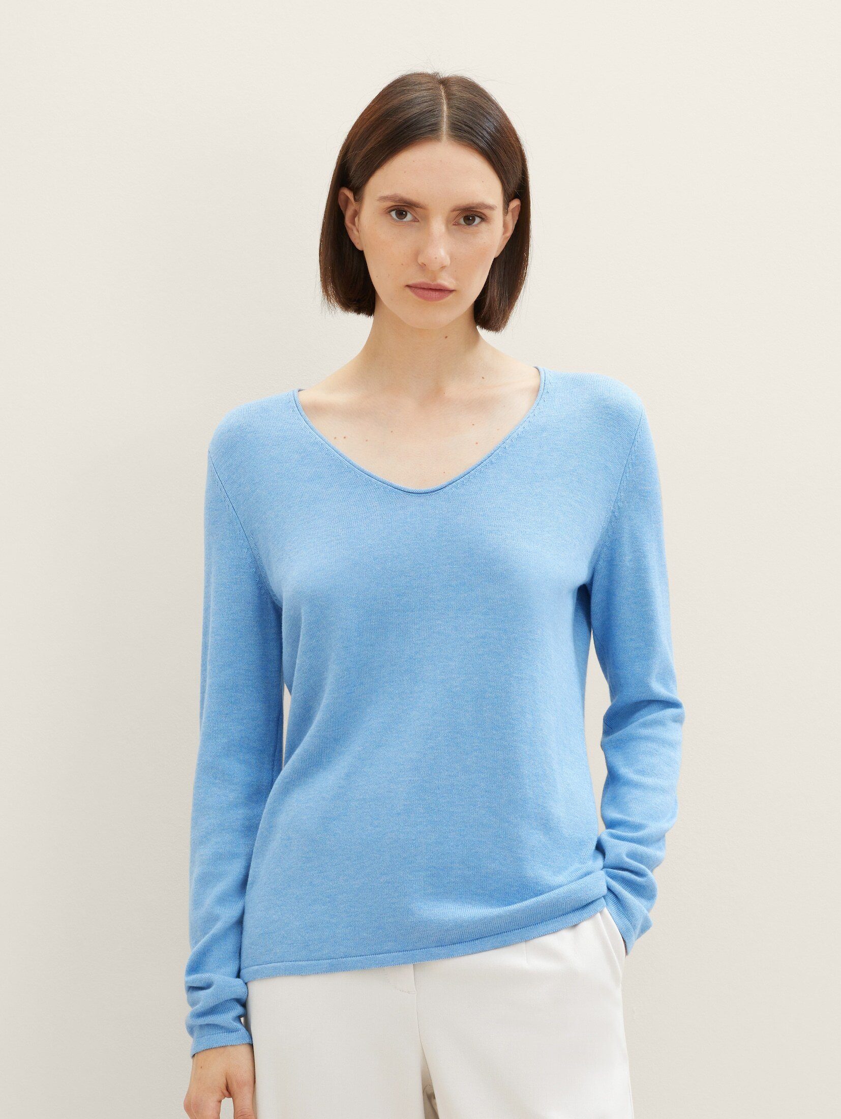TOM TAILOR Strickpullover Strickpullover mit V-Ausschnitt günstig online kaufen