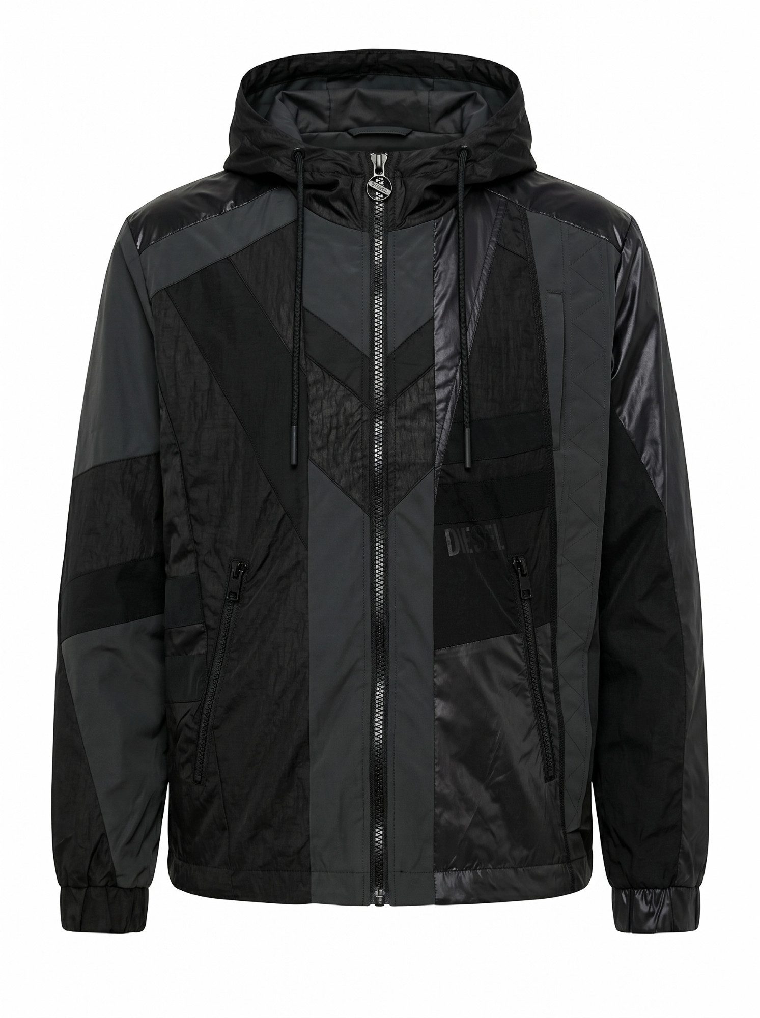 Diesel Windbreaker Patchwork Regenjacke mit Kapuze - J-EDWARD