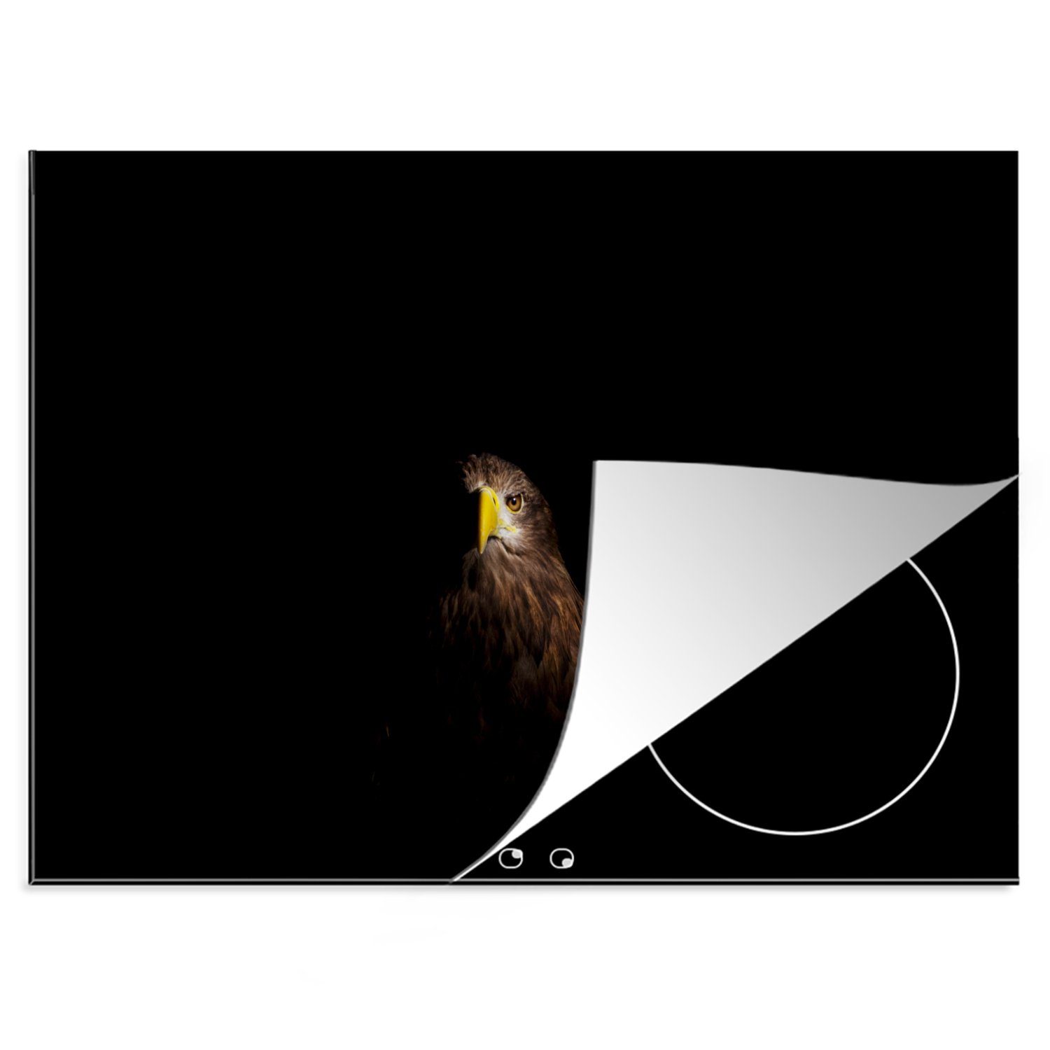 Arbeitsfläche tlg), Europäischer MuchoWow Ceranfeldabdeckung Vinyl, 70x52 cm, schwarzem Seeadler (1 nutzbar, Hintergrund, Mobile auf Herdblende-/Abdeckplatte