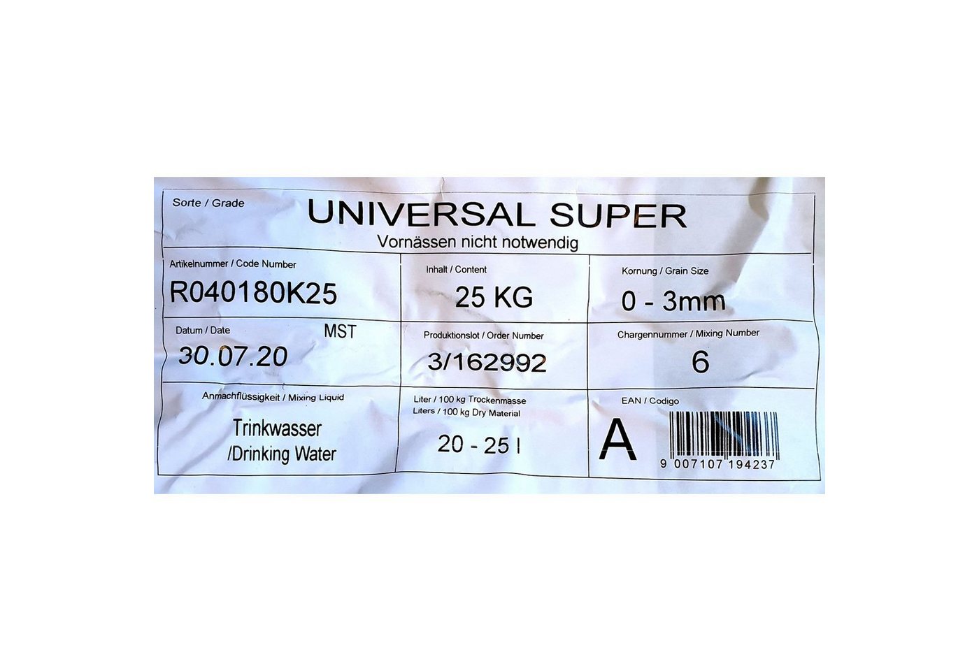 Thumbnail - ECI Tools Betonschalungsstein Schamottmörtel Universal Super 0 -3 mm 25 KG/Sack