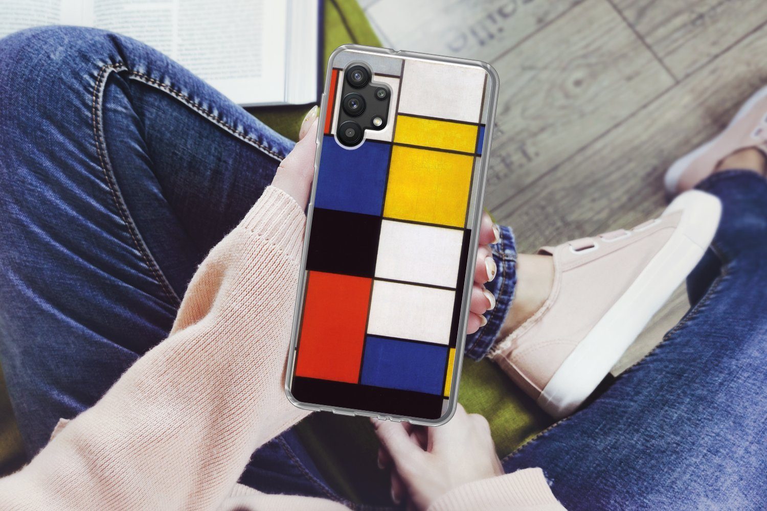 MuchoWow Handyhülle für Samsung Galaxy A32 5G Komposition A - Piet Mondrian, Smartphone-Bumper, Print, Handy Schutzhülle Dünn