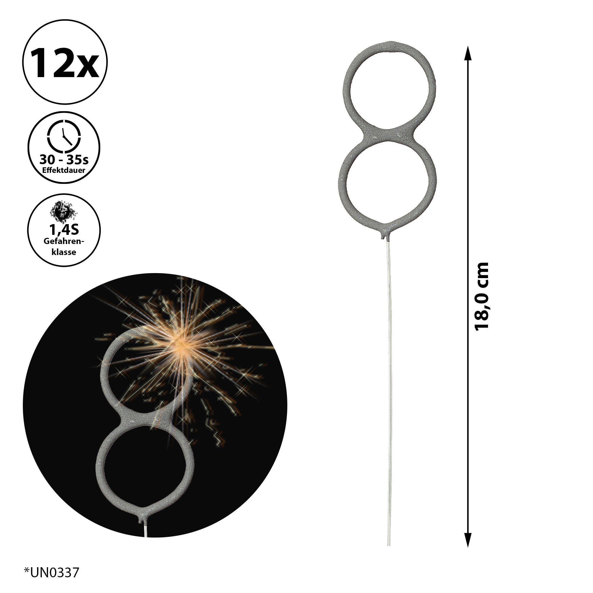 CEPEWA Geburtstagskerze Wunderkerze Zahl Acht 2er günstig online kaufen