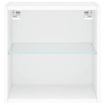 vidaXL Nachttisch Nachttisch mit LED-Leuchten Wandmontage Weiß