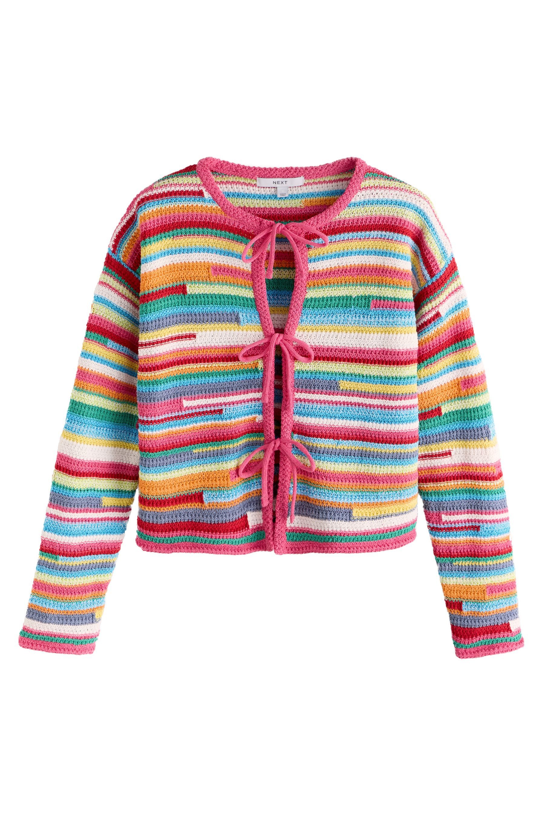 Cardigan Strickjacke mit hohem Baumwollanteil zum Binden