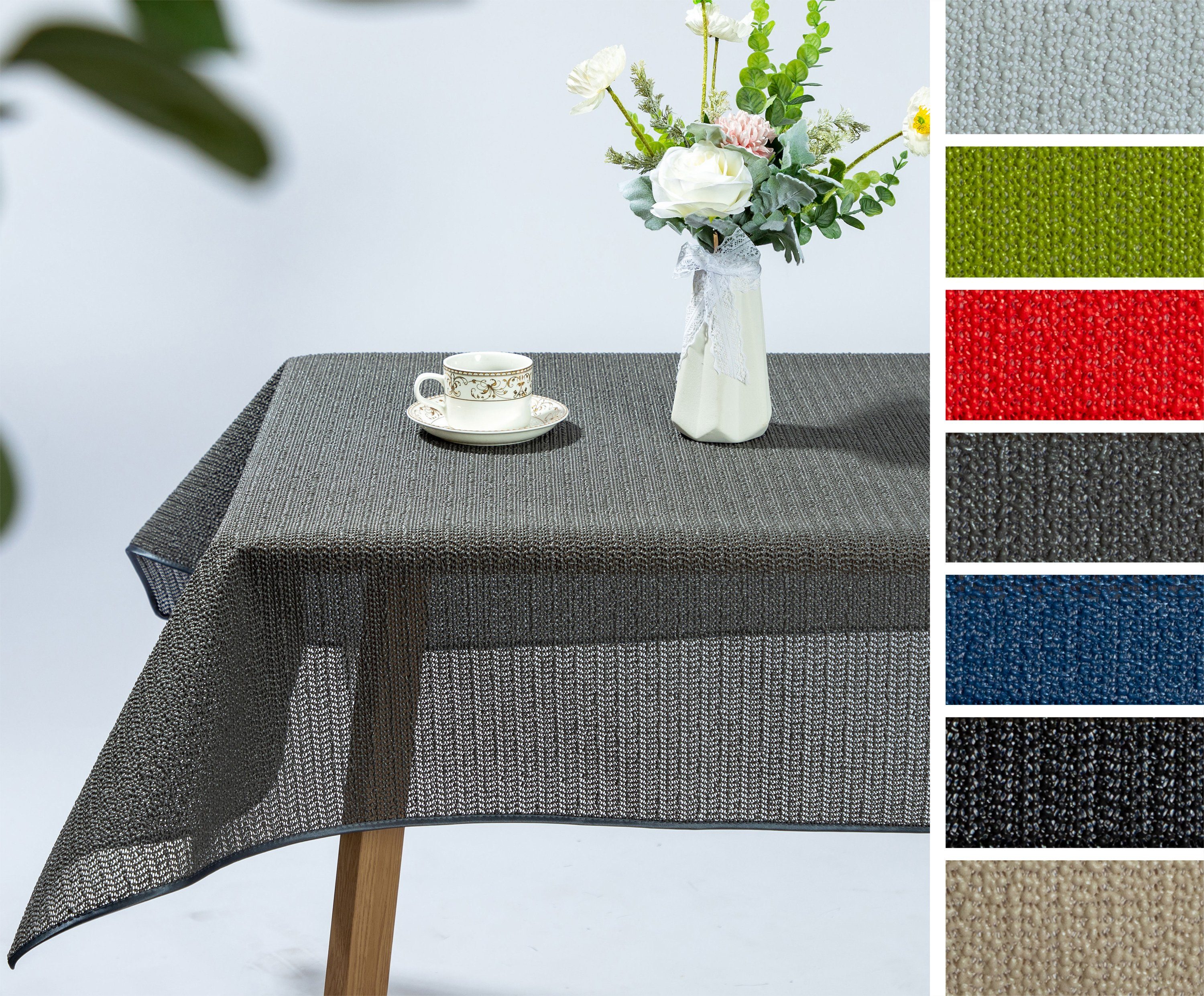 Beautex Tischdecke Tokio Weichschaum Tischdecke mit Paspelband, Garten, Balkon, Terrasse (1-tlg), Waschbar bis 30°C, mit Paspelband & Sonnenschutz-Imprägnierung