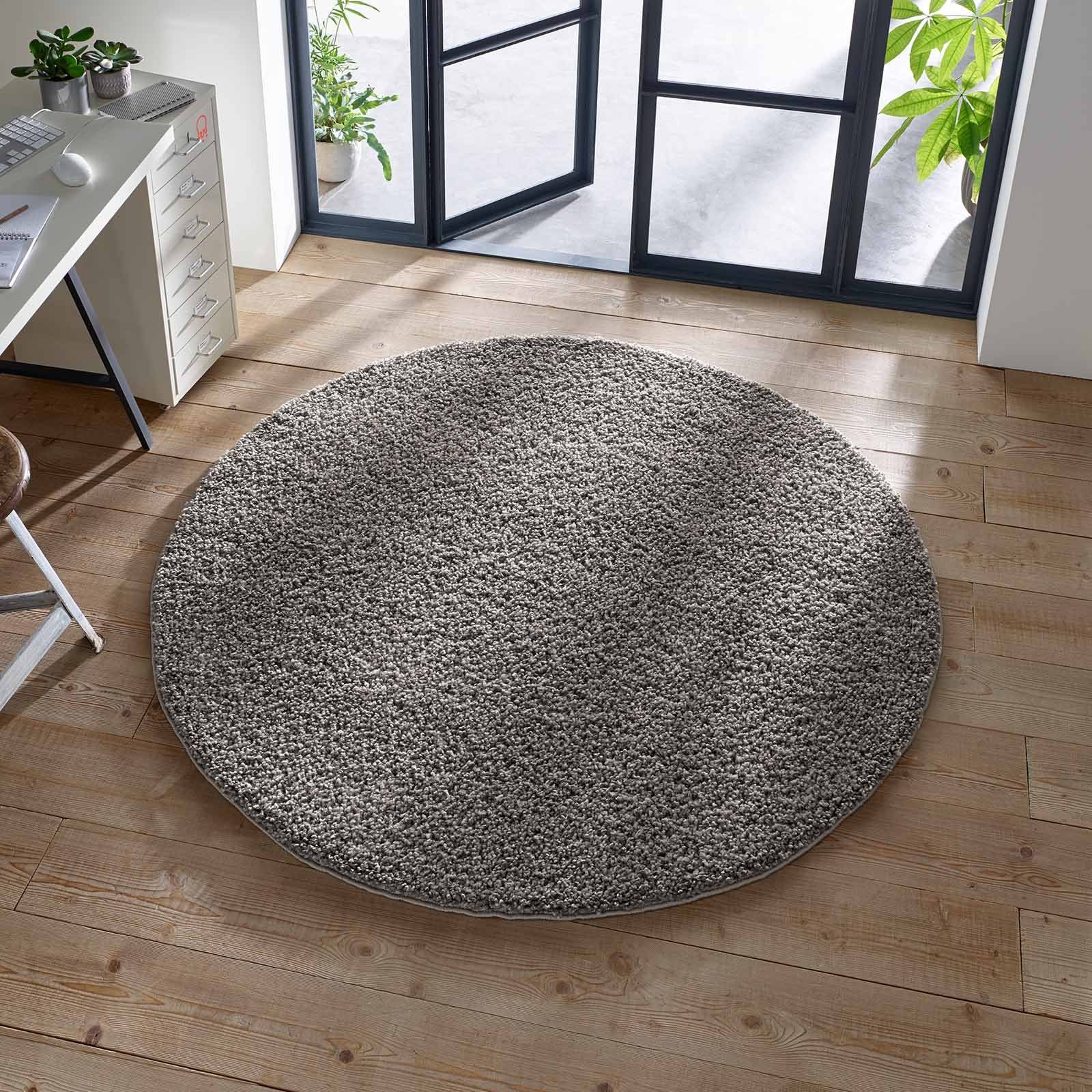 TaCa Home Langflor-Teppich Shaggy Teppich Langflor, rund, Höhe: 35 mm, Wohn günstig online kaufen