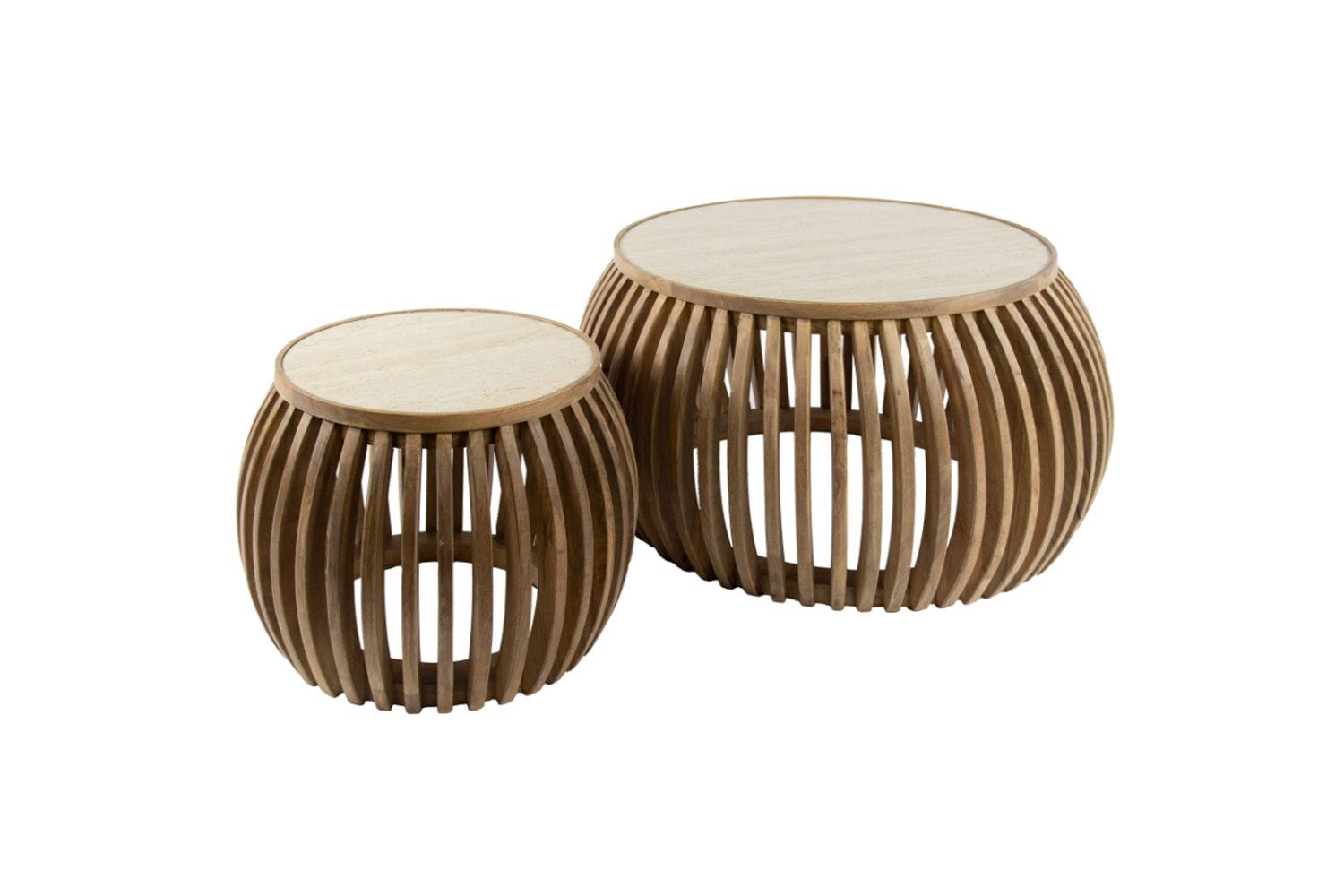 KAWOLA Couchtisch ATUEL (Set, 2-St), Keramik weiß