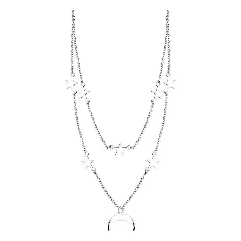 Sofia Milani Kette mit Anhänger Stern, 925 Silber Damen Schmuck, Maße:  B=1,2cm x H=0,4cm (Anhänger) / L=42cm-45cm (verstellbare Kettenlänge)