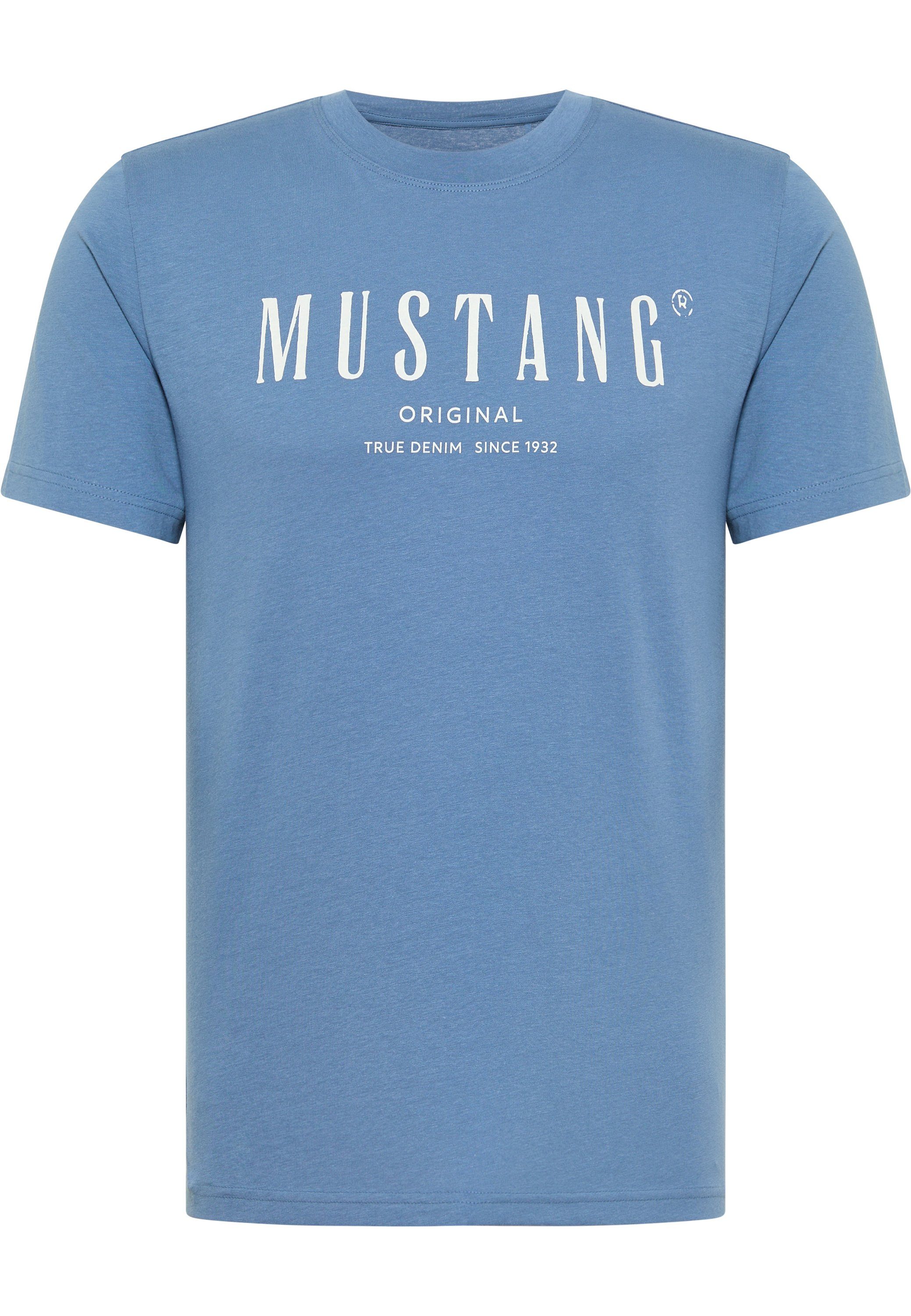 MUSTANG Kurzarmshirt Mustang T-Shirt blau