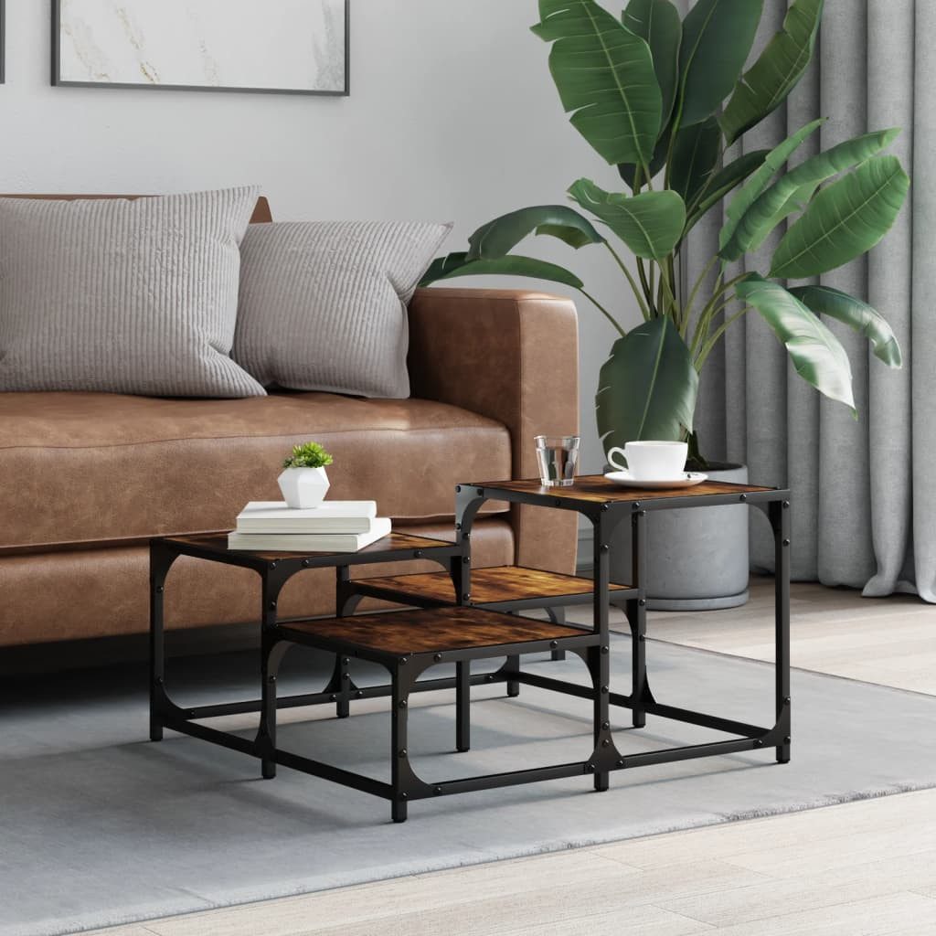 vidaXL Couchtisch Couchtisch Räuchereiche 68x68x40 cm Holzwerkstoff (1-St) günstig online kaufen